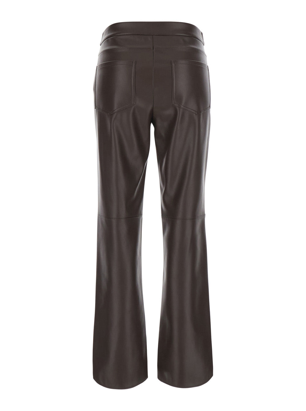 'S Maxmara Women 'Sublime Brown Flared Pants With Hidden Front Closure In Ecoleather For Women