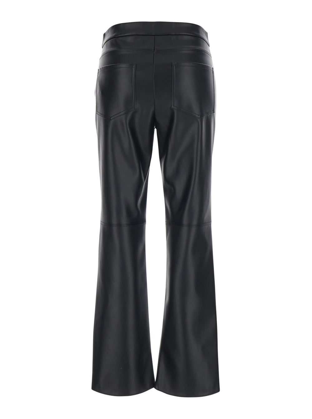 'S Maxmara Women 'Sublime' Black Pants With Flared Leg And Hidden Closure On The Front In Ecoleather For Women