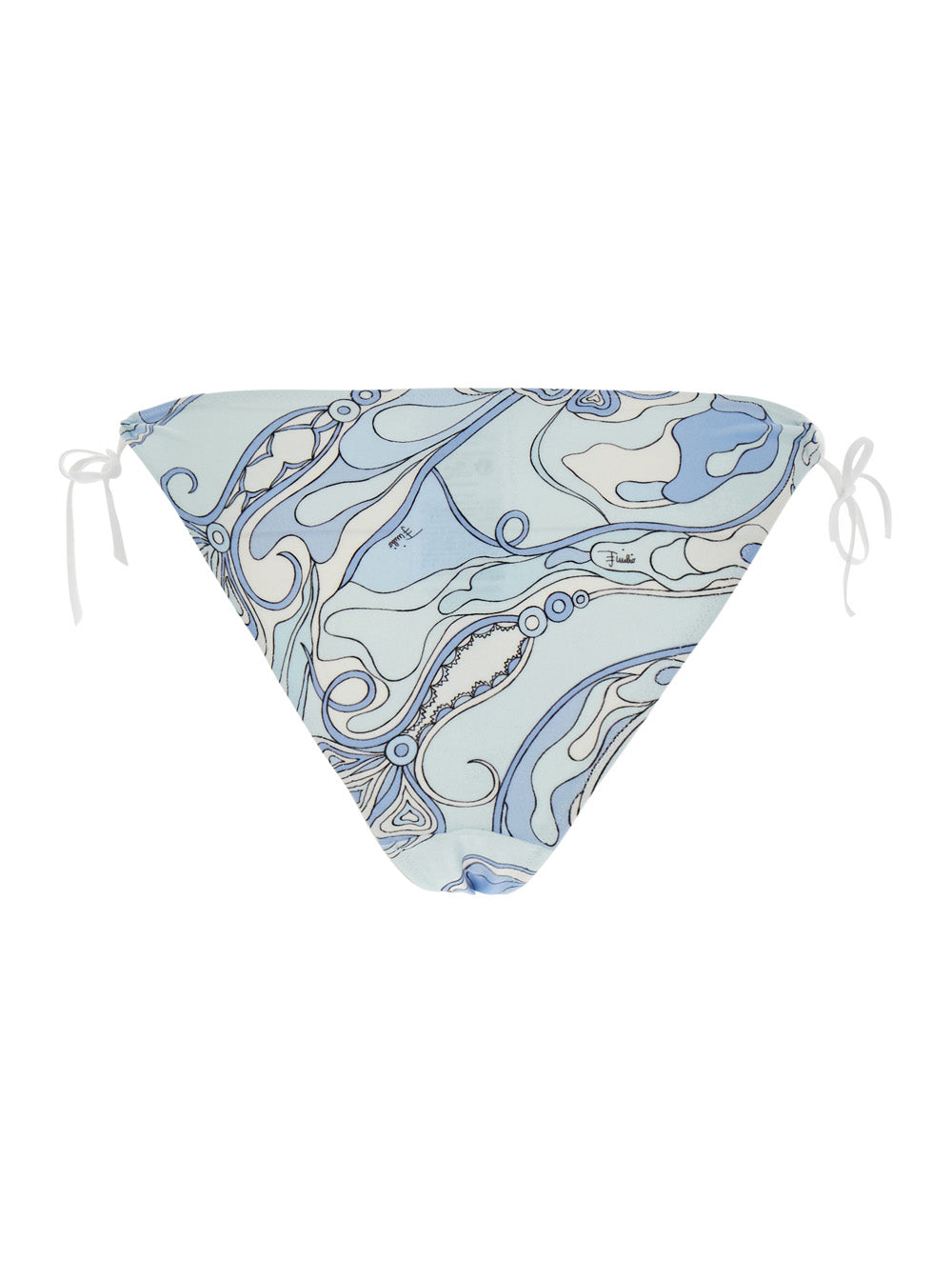 Pucci Women Light Blue Bikini Bottom With Adjustable Tie Closure And All-Over Orchidea Print In Stretch Tech Fabric For Women PUCCI