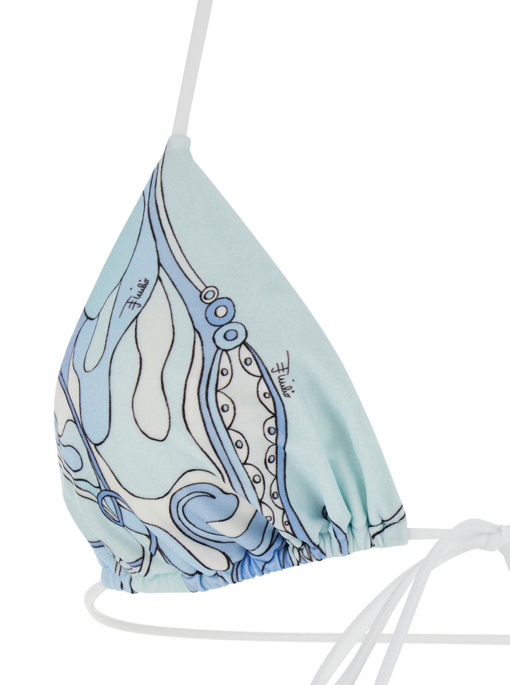 Pucci Women Light Blue Bikini Top With Triangular Design And All-Over Orchidea Print In Stretch Tech Fabric For Women PUCCI