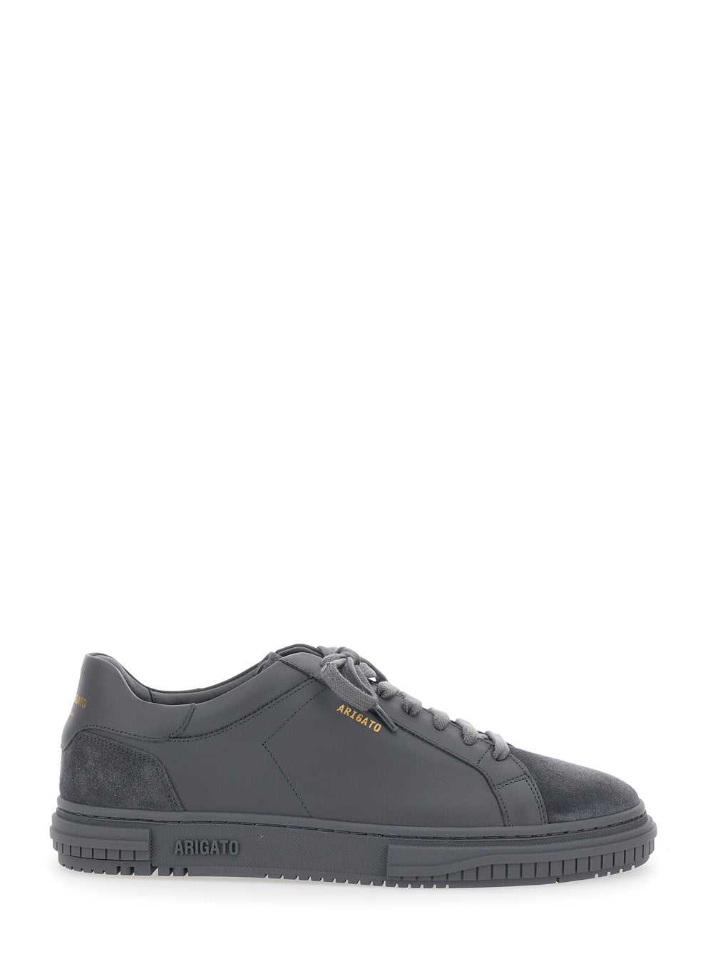 Axel Arigato Men 'Atlas' Gray Low Top Sneakers With Suede Inserts And Logo Lettering On The Heel In Leather For Men