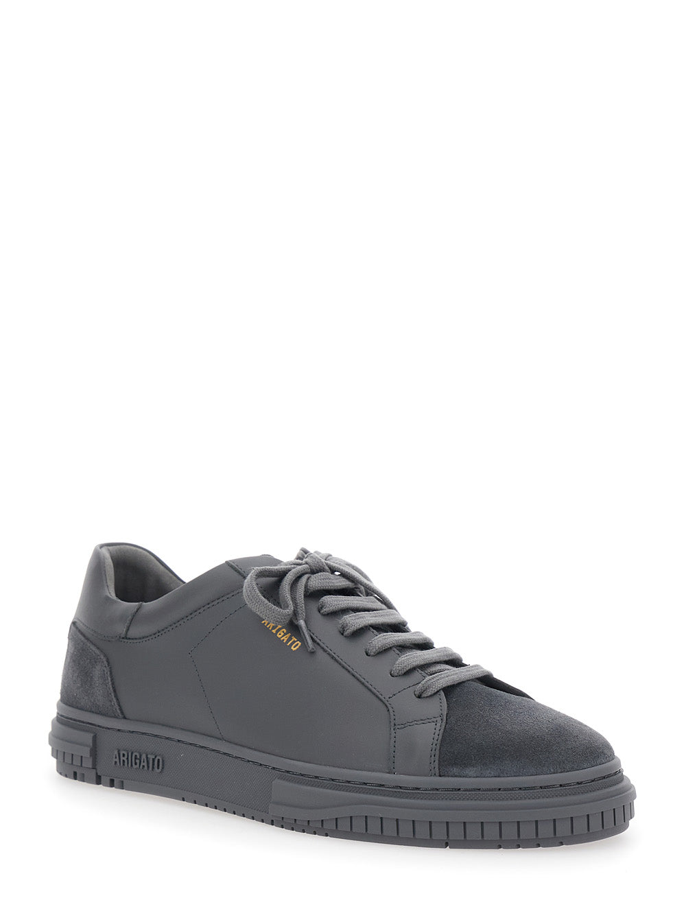 Axel Arigato Men 'Atlas' Gray Low Top Sneakers With Suede Inserts And Logo Lettering On The Heel In Leather For Men