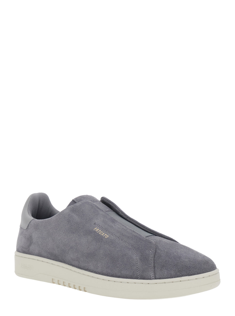 Axel Arigato Men 'Dice' Gray Laceless Sneakers With Logo Lettering On The Side And Heel In Suede For Men