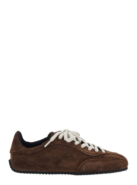 Axel Arigato Men 'Daze' Brown Low Top Sneakers With Logo Lettering On The Tongue In Suede For Men AXEL ARIGATO