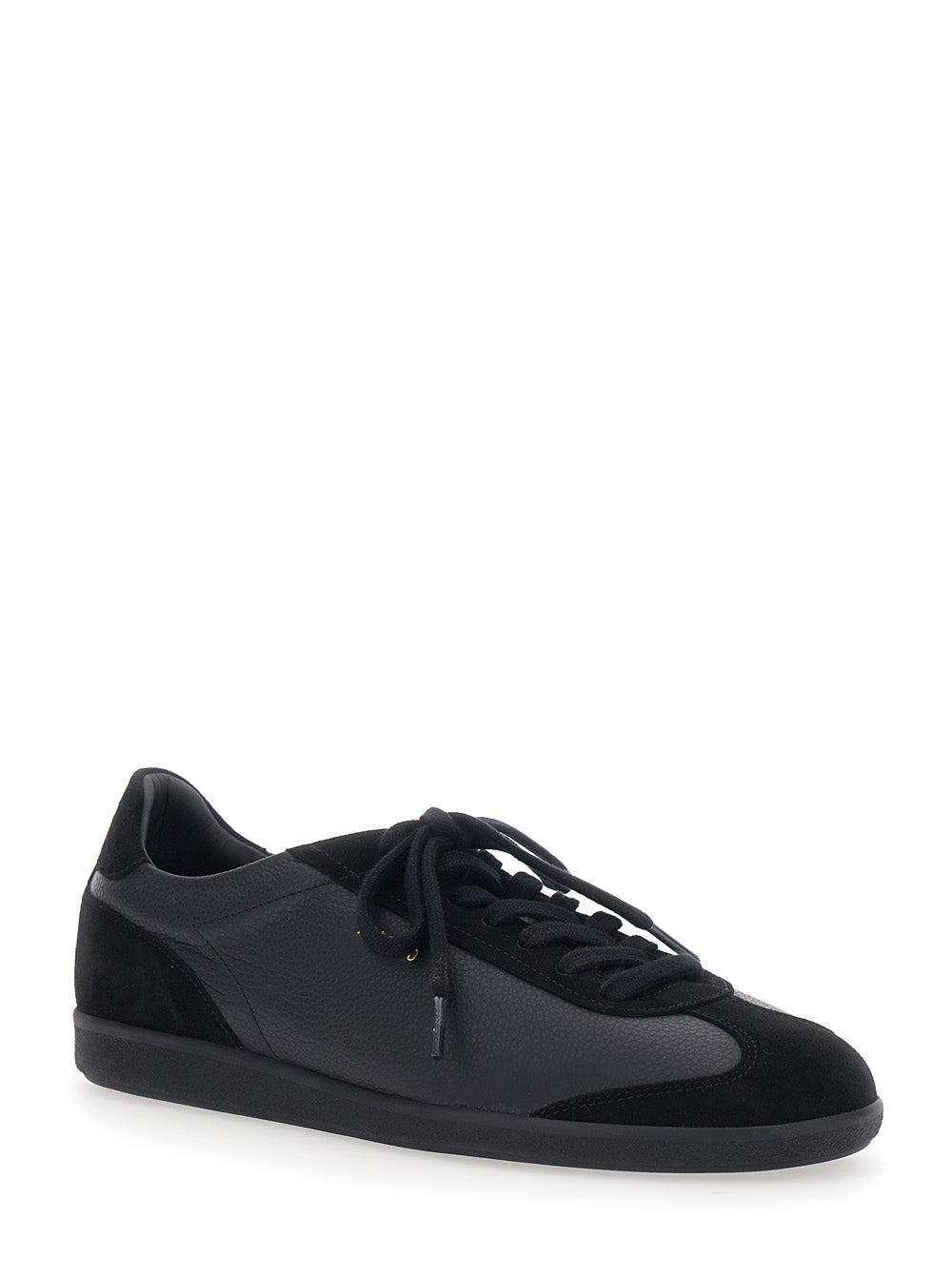 Axel Arigato Men 'Zane' Black Low Top Sneakers With Logo Lettering On The Side In Leather And Tech Fabric For Men