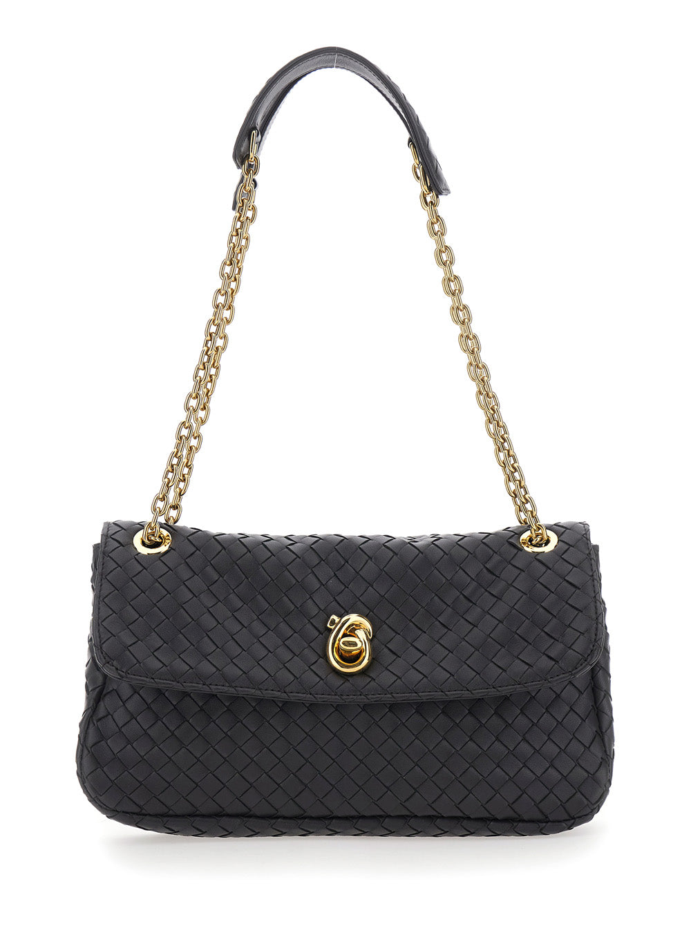 Bottega Veneta Women 'Madison' Brown Crossbody Bag With Chain Strap And Knot Detail On The Front In Leather For Women