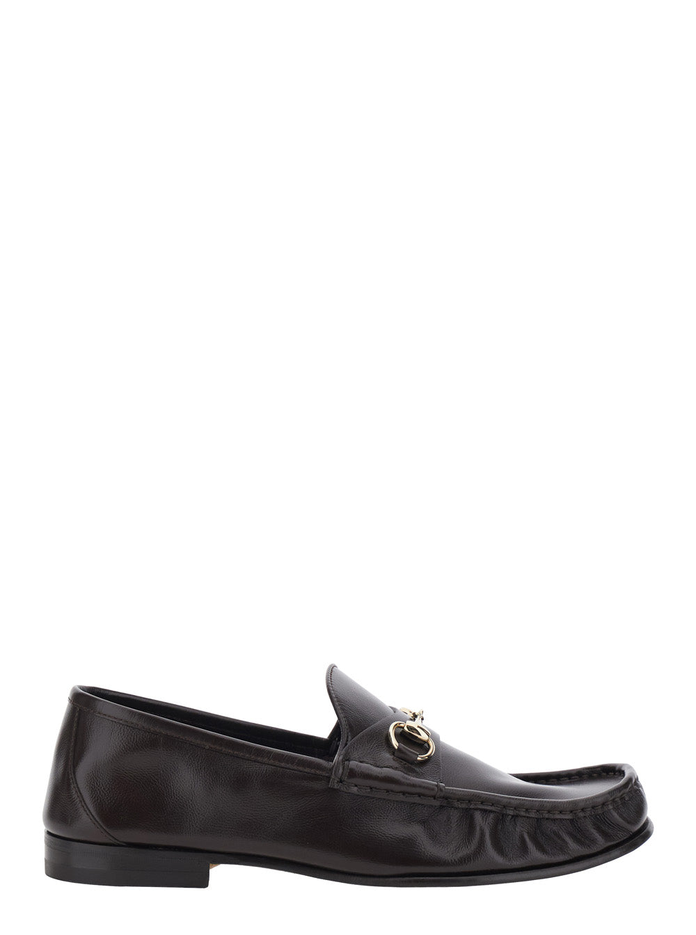 Gucci Men 'Lugano' Brown Loafers With Horsebit Plaque On The Front And Low Heel In Leather For Men