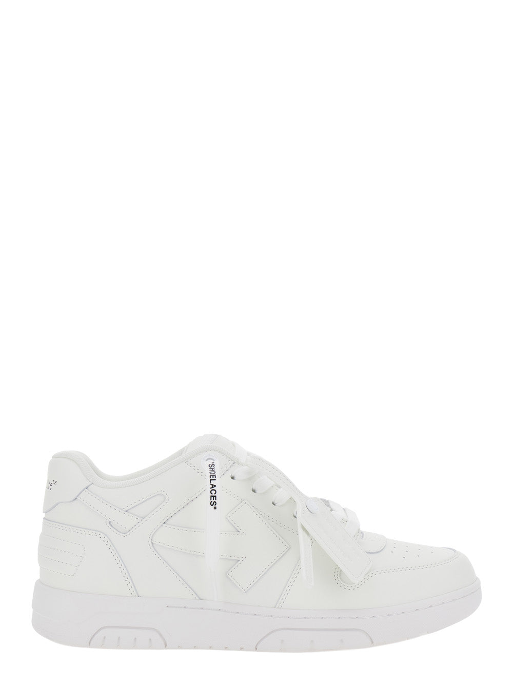 Off-White Men 'Out Of Office' White Sneakers With Logo Lettering On The Heel And Perforated Details In Leather For Men