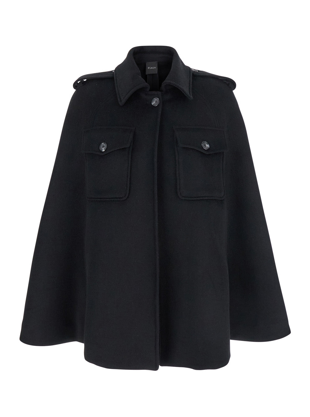Leplain Women Short Cape With Elegant Details In Tech Fabric, Black, Woman LEPLAIN