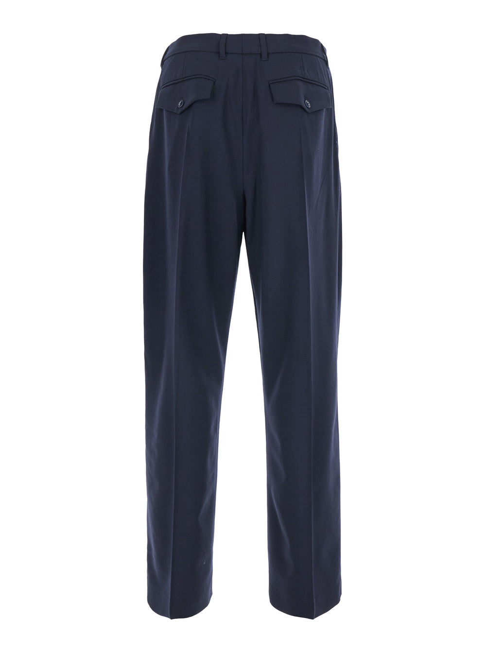 Casablanca Men Black Trousers With Front Pleats And Logo Plate In Wool For Men