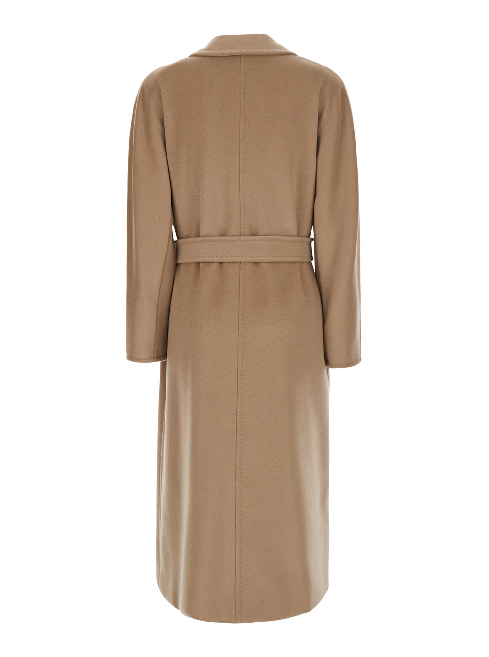 Max Mara Women 'Madame' Beige Coat With Notched Revers And Belt Closure On The Front In Blend Wool And Cashmere For Women