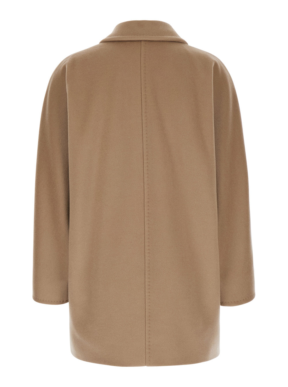 Max Mara Women 'Rebus' Beige Short Double-Breasted Coat With Notched Revers In Wool And Cashmere For Women