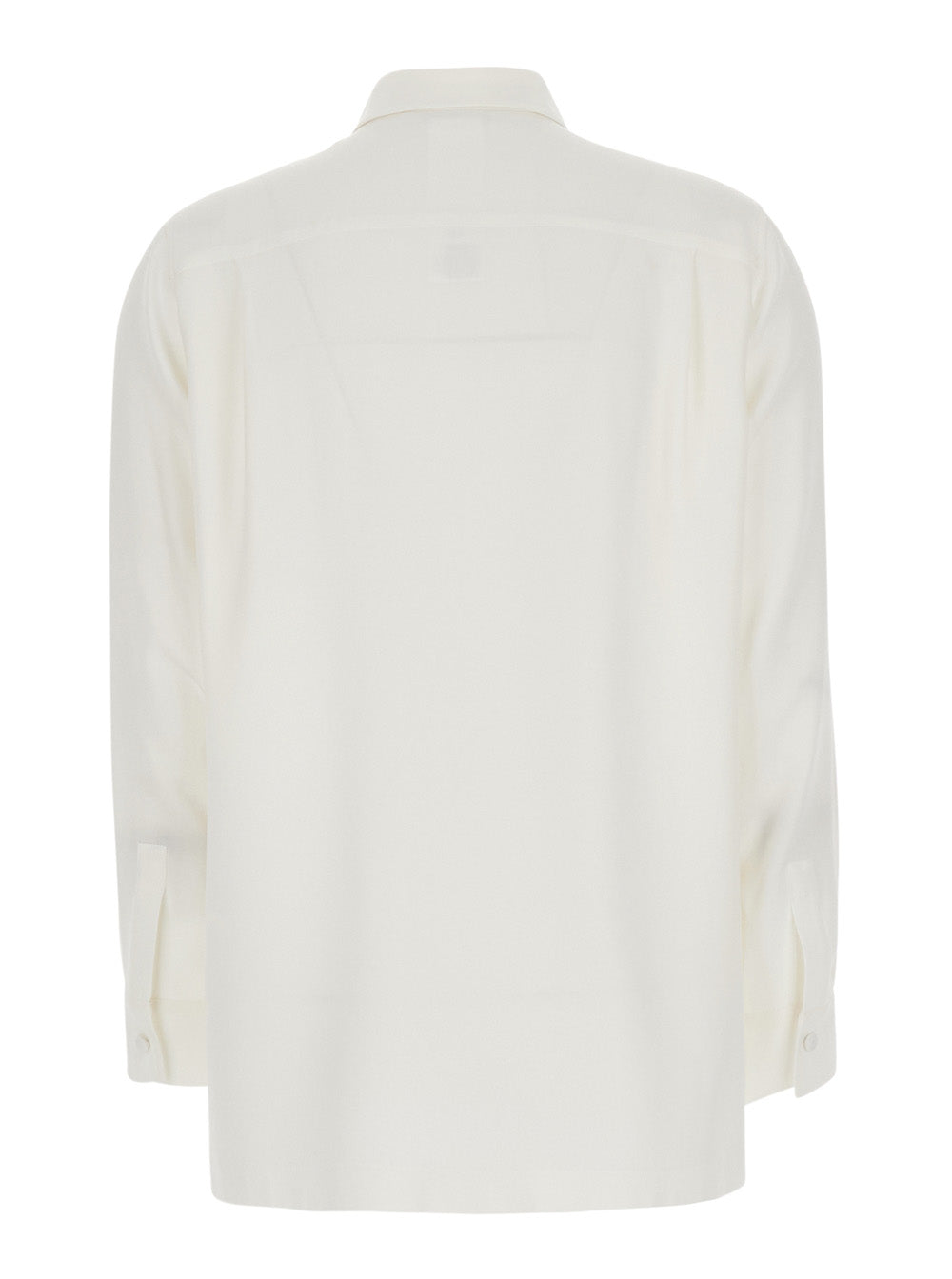 Max Mara Women 'Geranio' White Shirt With Classic Collar And Logo Embroidery On The Front In Silk For Women
