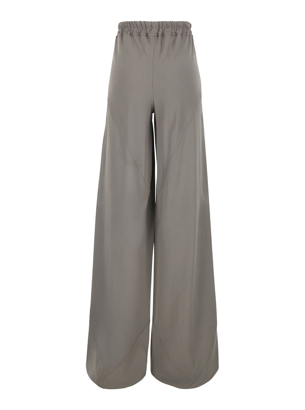 Rick Owens Women Gray Wide Leg Pants With Elastic Drawstring Waist In Viscose Blend For Women