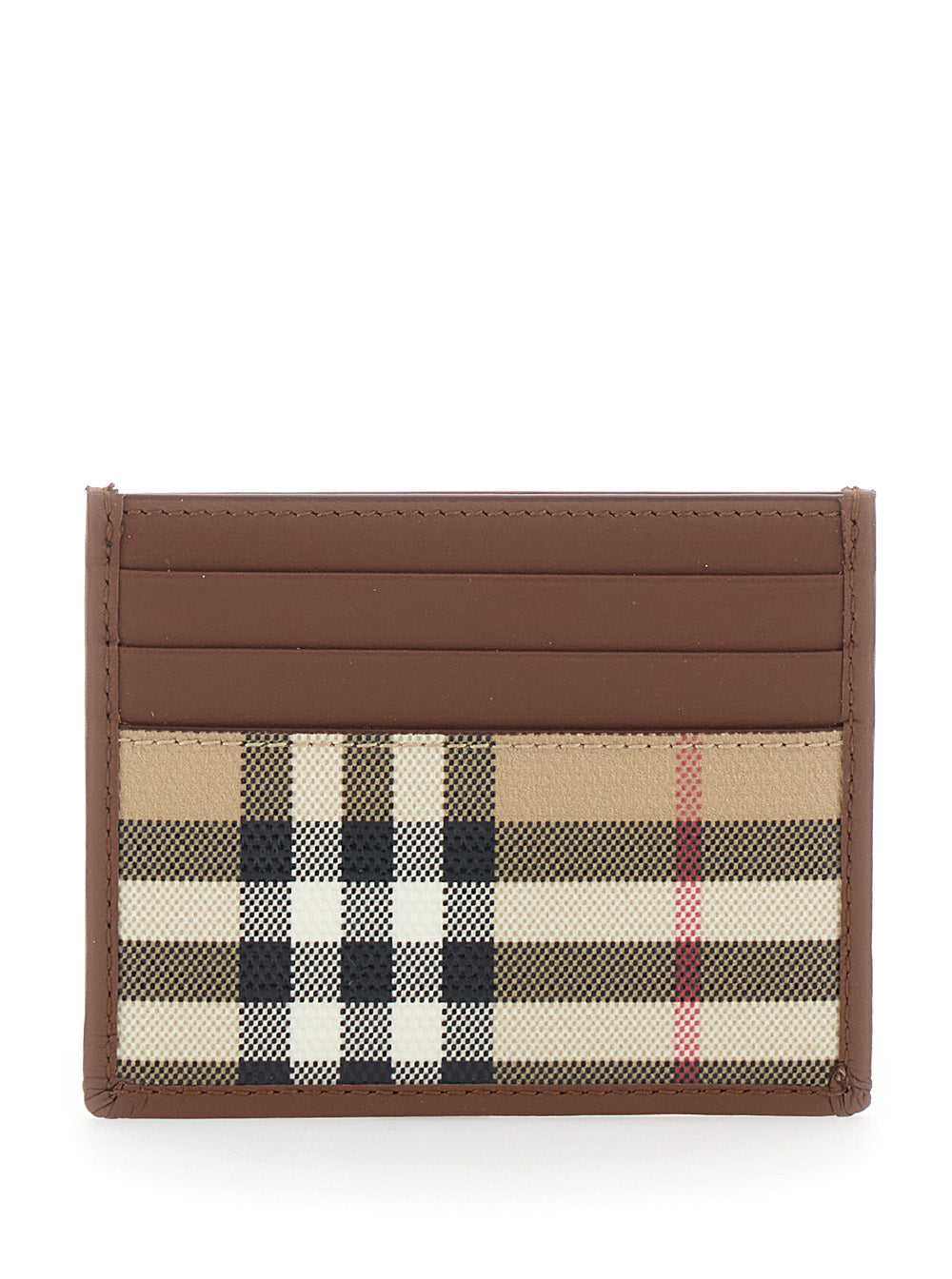 Burberry Men Beige Cardholder With Check All-Over Motif In Cotton For Men BURBERRY