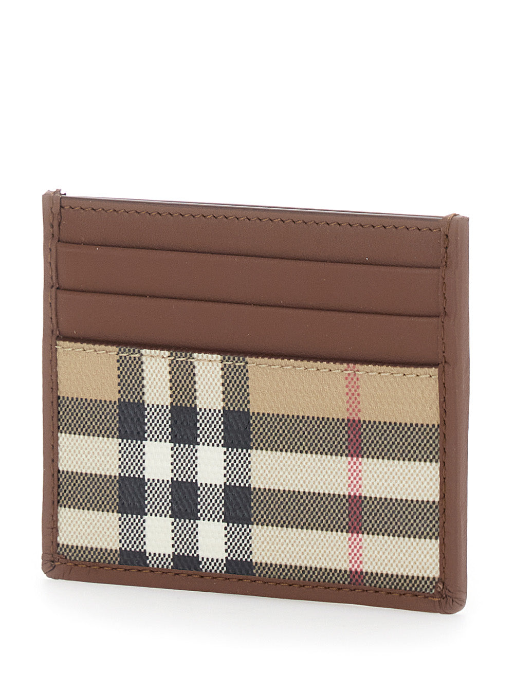 Burberry Men Beige Cardholder With Check All-Over Motif In Cotton For Men BURBERRY