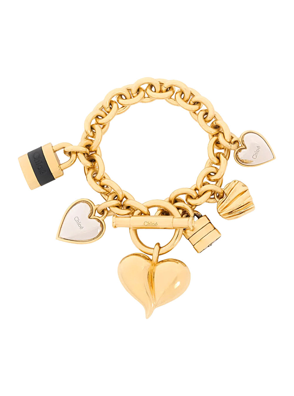 Chloé Women Gold-Colored Bracelet With Padlock And Heart Pendants In Bronze For Women CHLOE