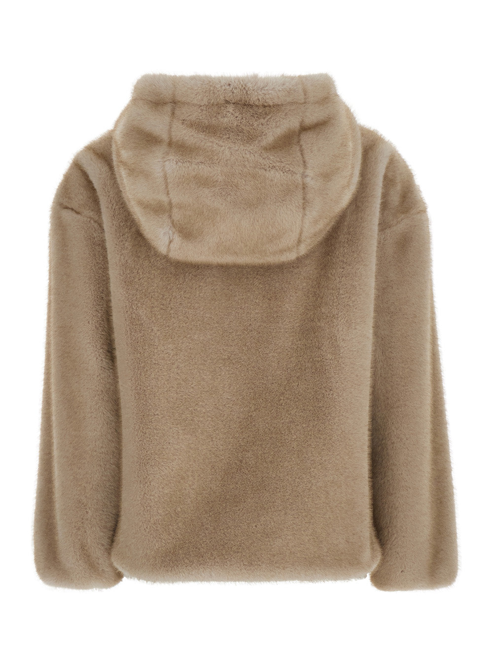 Herno Women Brown Hooded Jacket With Drawstring In Ecoleather For Women HERNO
