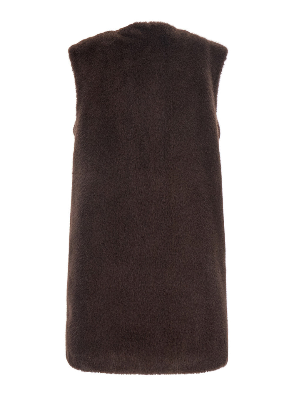 Herno Women Brown Fur With Round Collar In Faux Fur Woman HERNO