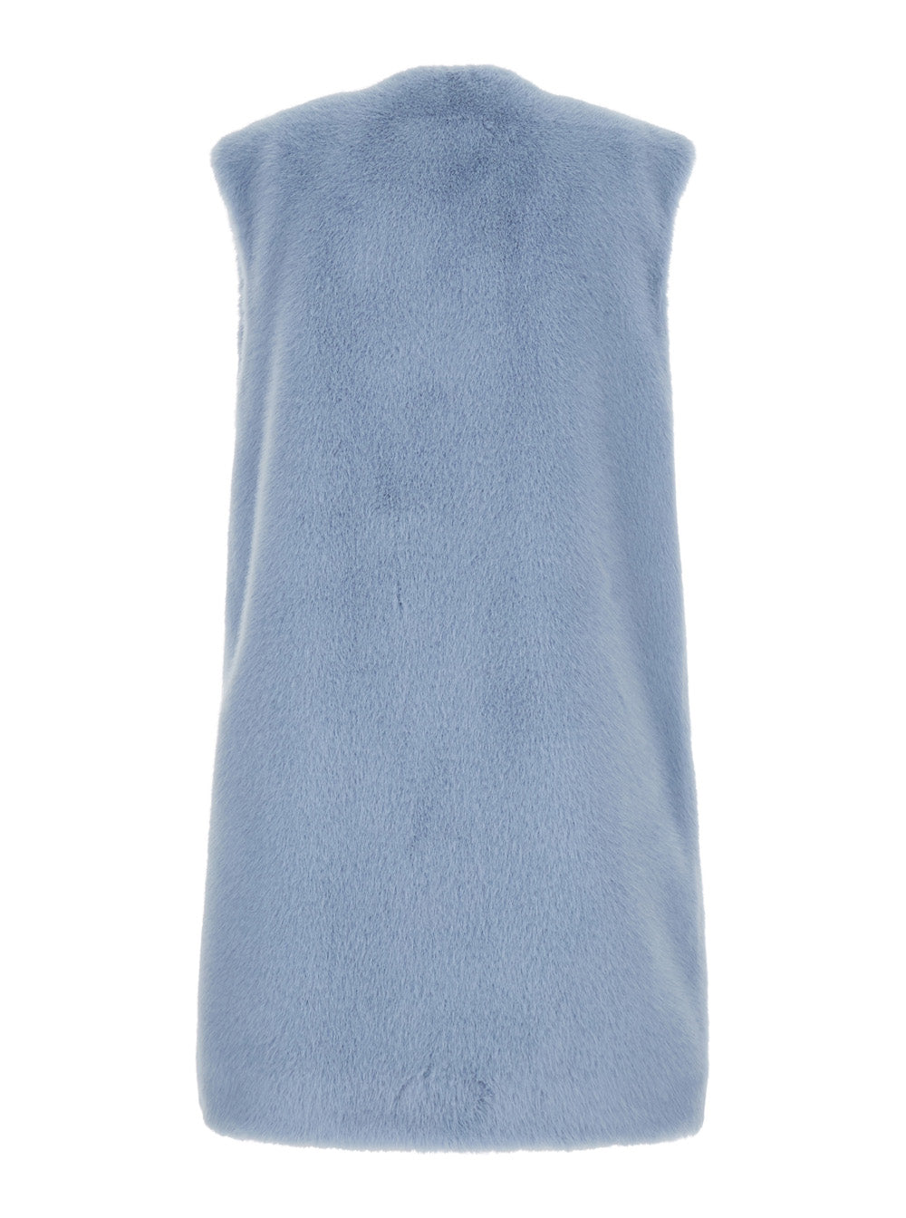 Herno Women Blue Fur With Round Collar In Faux Fur Woman HERNO