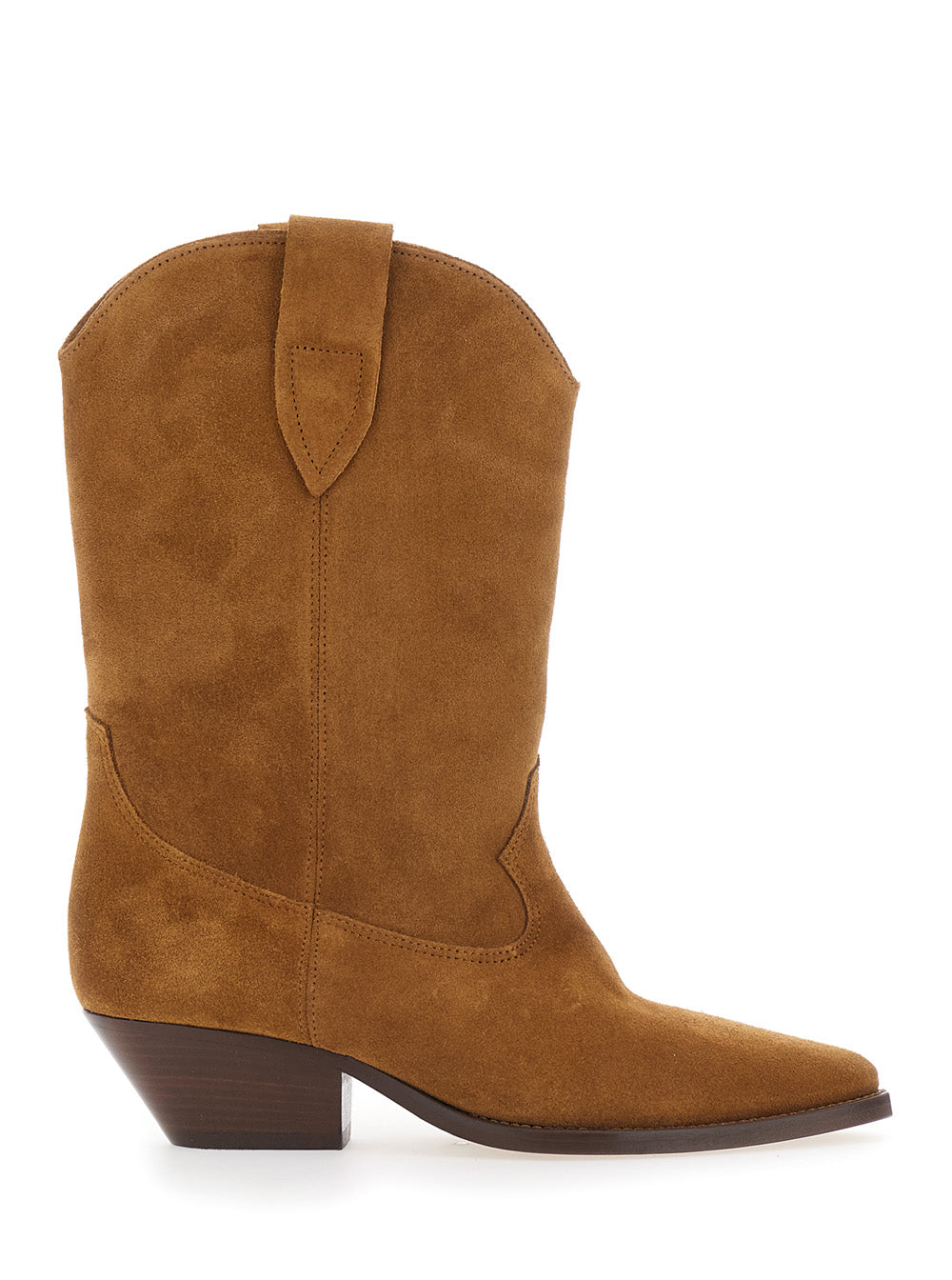 Isabel Marant Women 'Duerto' Brown Cowboy Boots With Cuban Heel In Suede For Women ISABEL MARANT