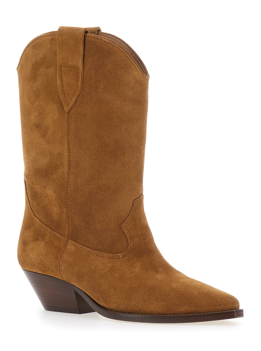 Isabel Marant Women 'Duerto' Brown Cowboy Boots With Cuban Heel In Suede For Women ISABEL MARANT