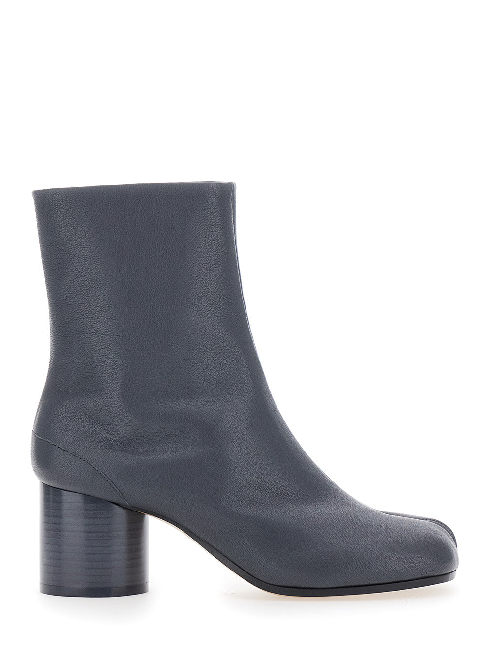 Maison Margiela Women Grey Ankle Boots With Tabi Toe And High Block Heel In Leather For Women MAISON MARGIELA