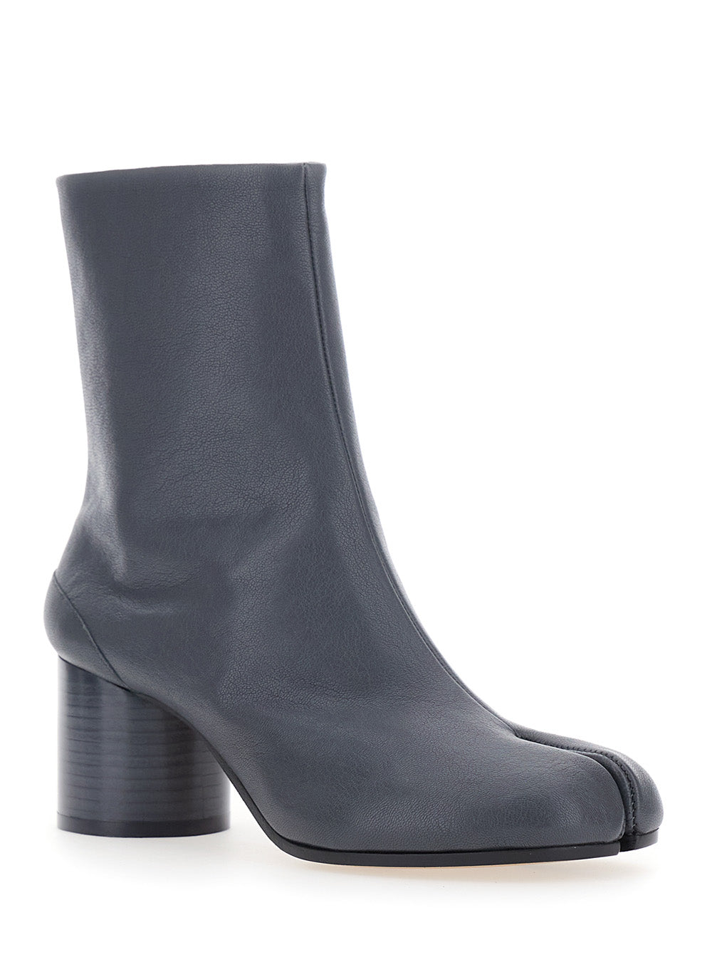 Maison Margiela Women Grey Ankle Boots With Tabi Toe And High Block Heel In Leather For Women MAISON MARGIELA