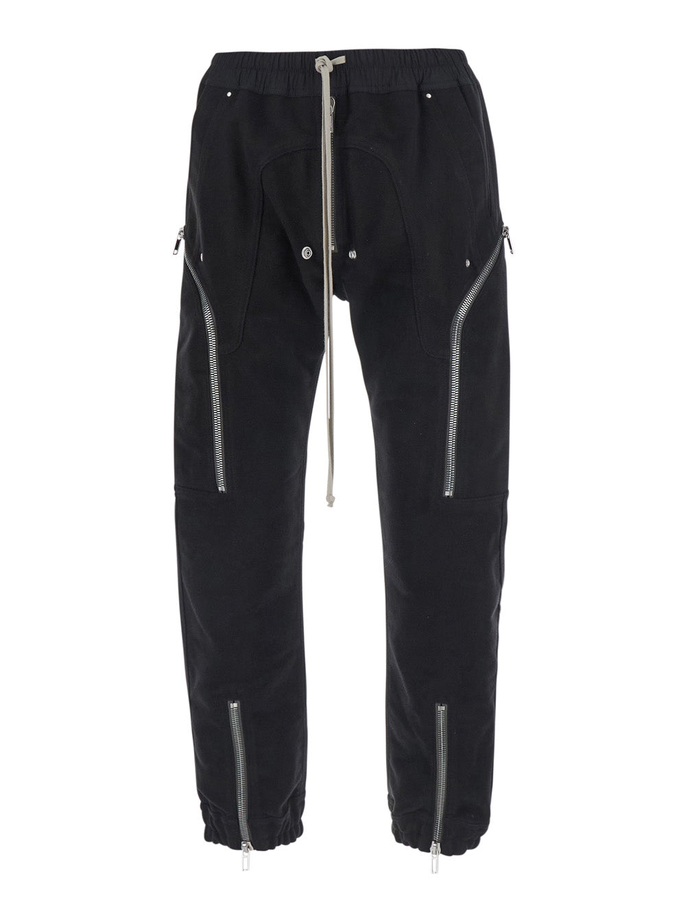 Rick Owens Men Heizer Cargo Pants With Side Pockets And Logo Black Men RICK OWENS