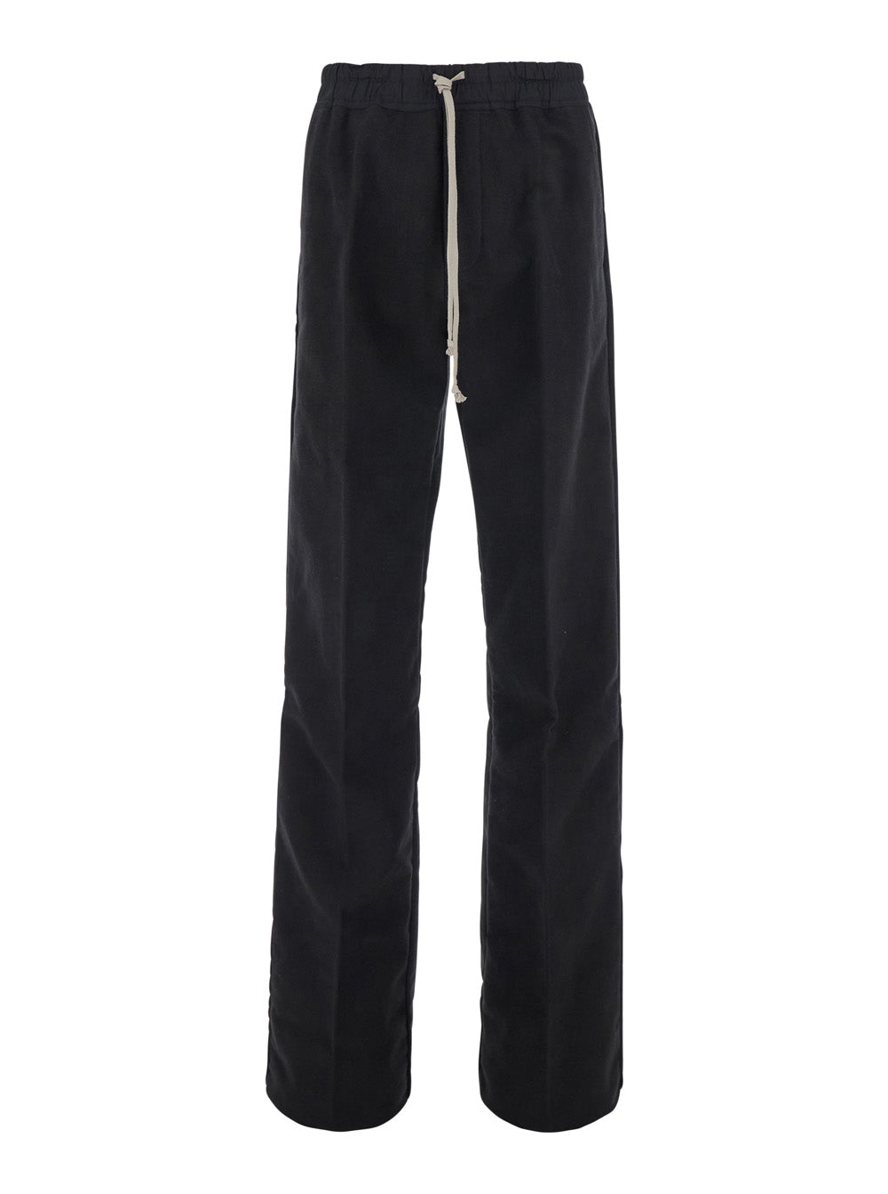 Rick Owens Men Black Pants With Elasticated Waistband With Oversized Drawstring In Cotton For Men RICK OWENS