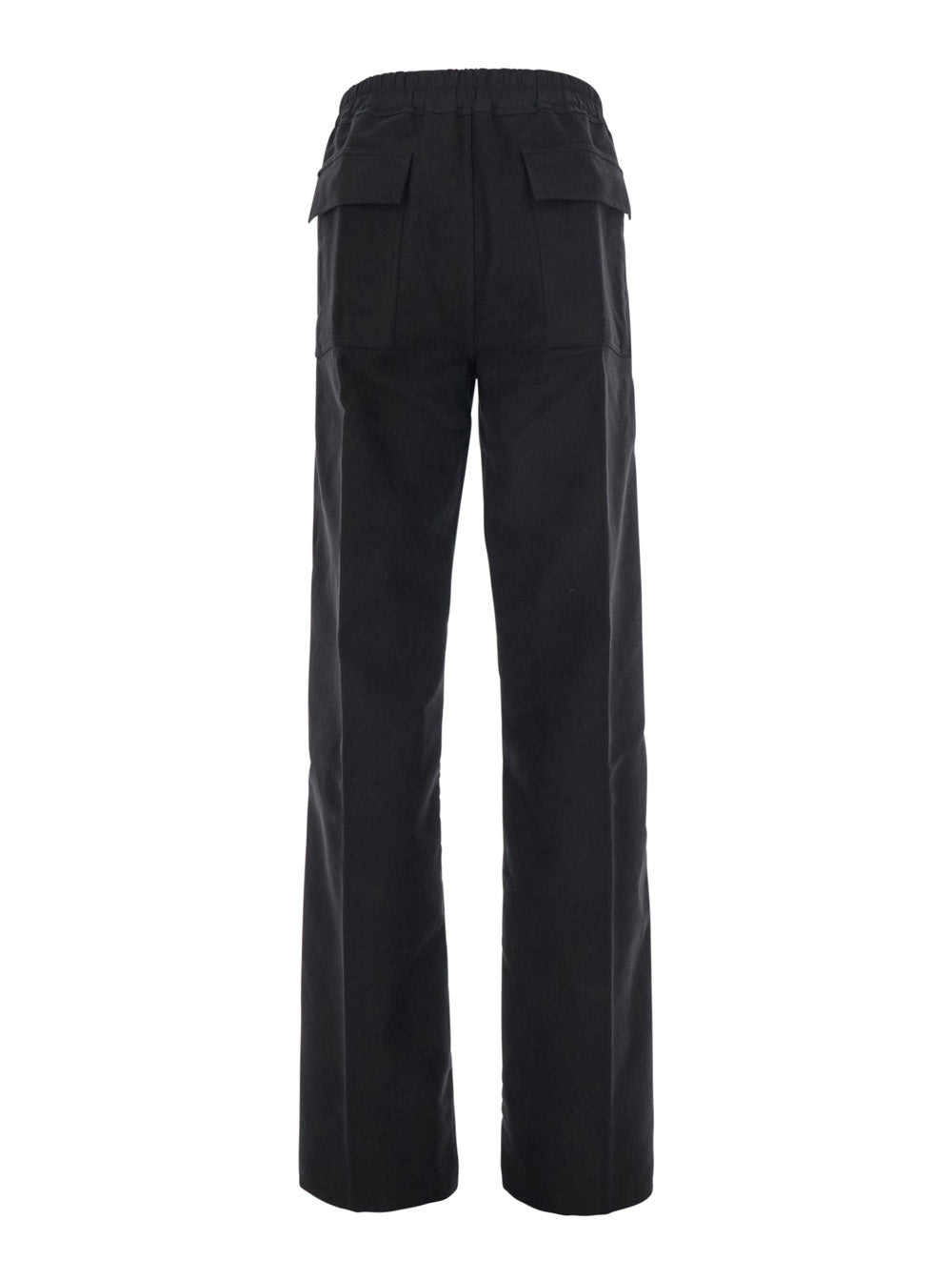 Rick Owens Men Black Pants With Elasticated Waistband With Oversized Drawstring In Cotton For Men RICK OWENS