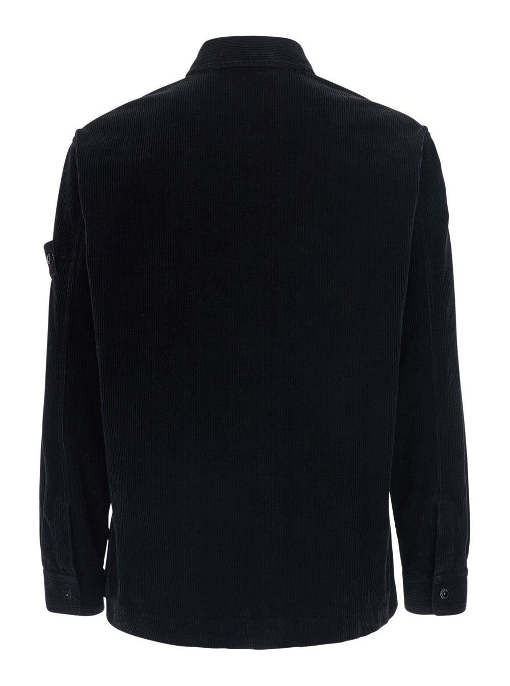 Stone Island Men Black Jacket With Patch Pocket On The Front And Logo Patch On The Front In Corduroy For Men STONE ISLAND
