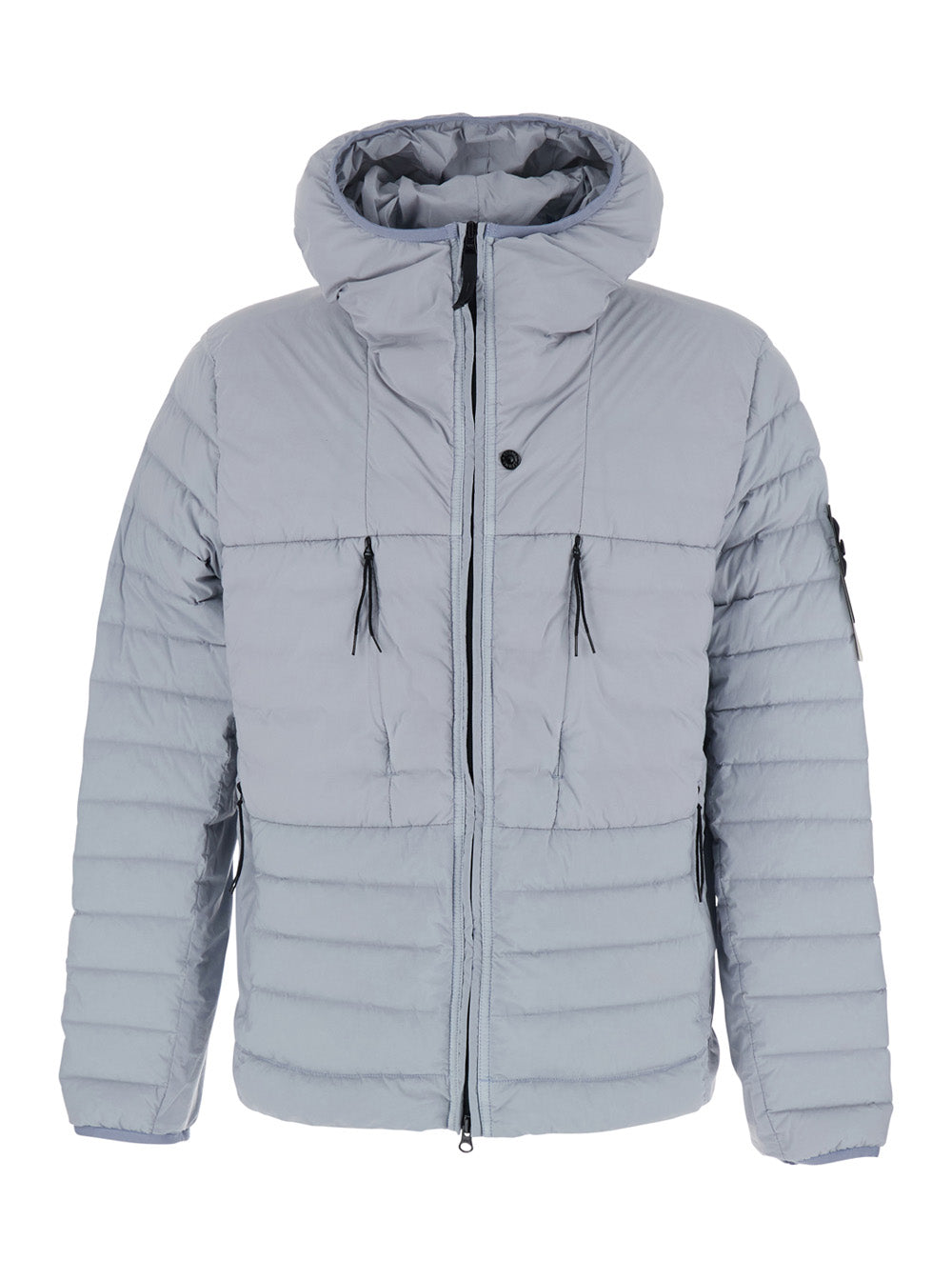Stone Island Men Gray Down Jacket With High Collar And Long Sleeves In Tech Fabric For Men STONE ISLAND