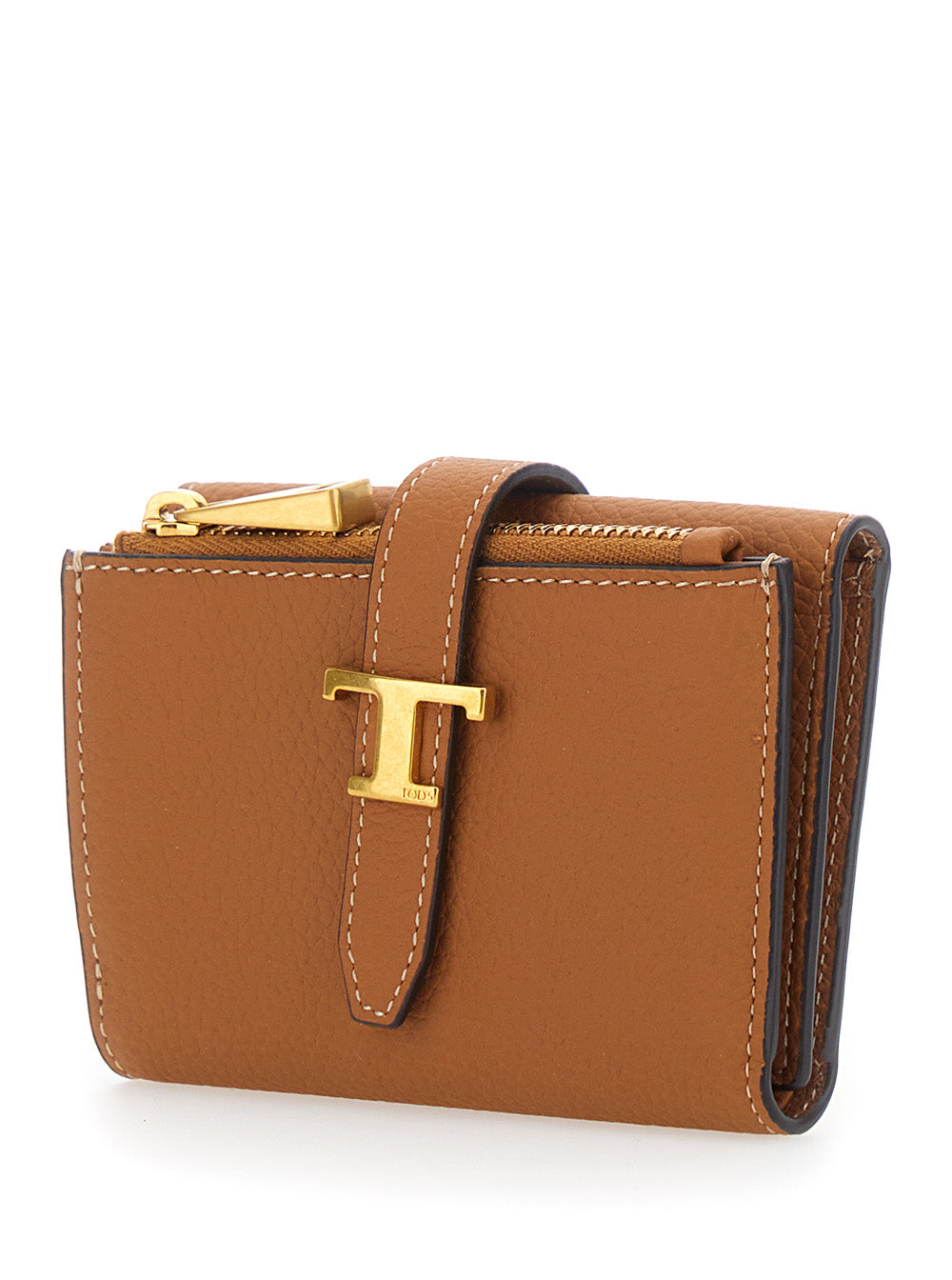 Tod's Women Brown Wallet With T Plate On The Front In Leather For Women TOD'S