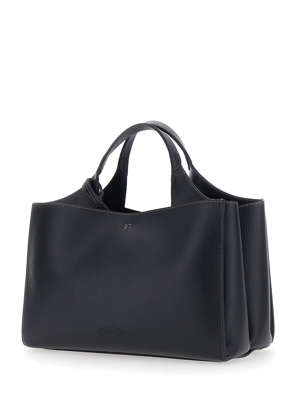 Tod's Women Black Handbag With T Plate On The Front And Adjustable Strap In Leather For Women TOD'S