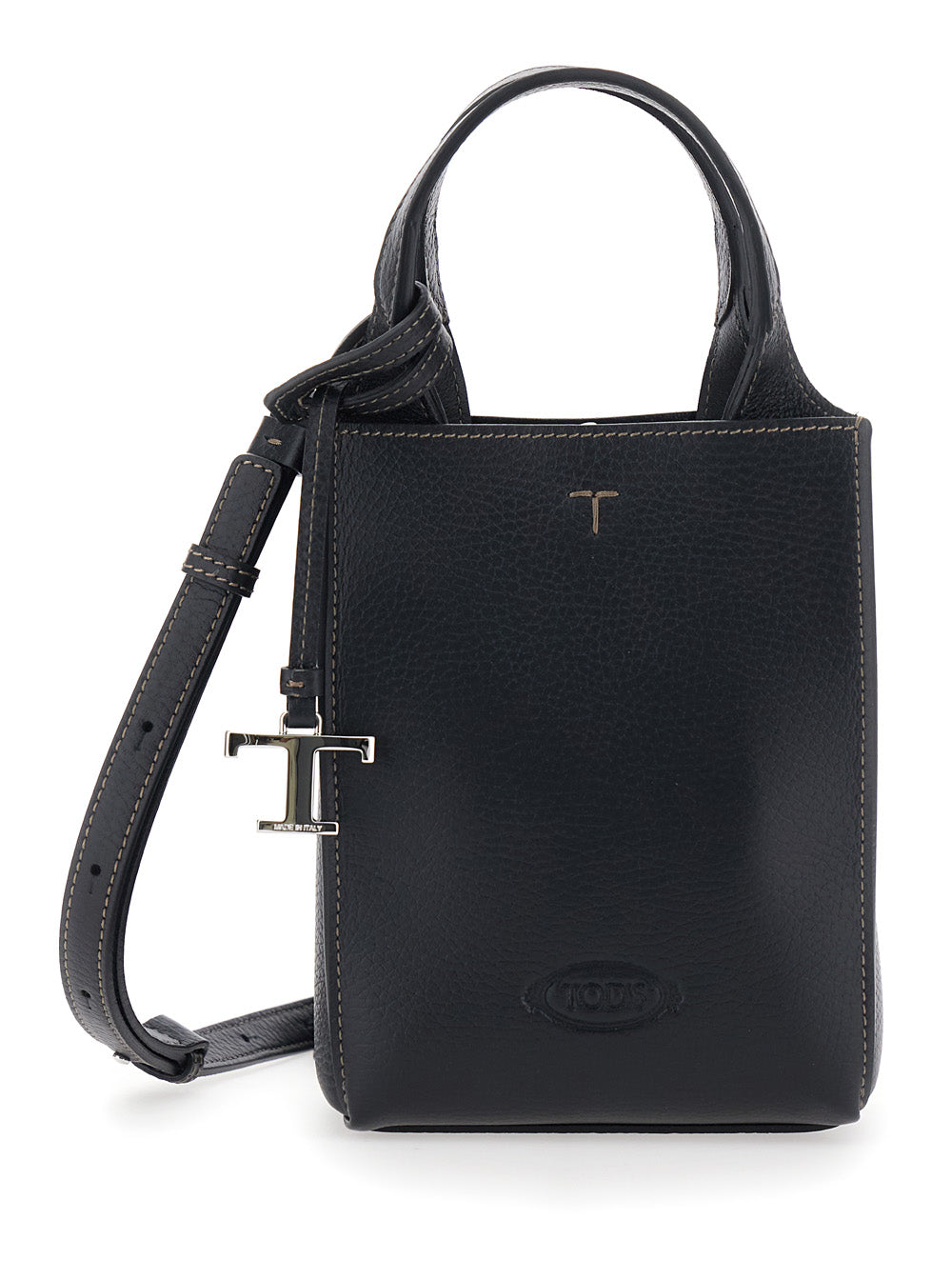 Tod's Women Handbag Apa With Microfiber Details And Logo, Black, Unisex TOD'S
