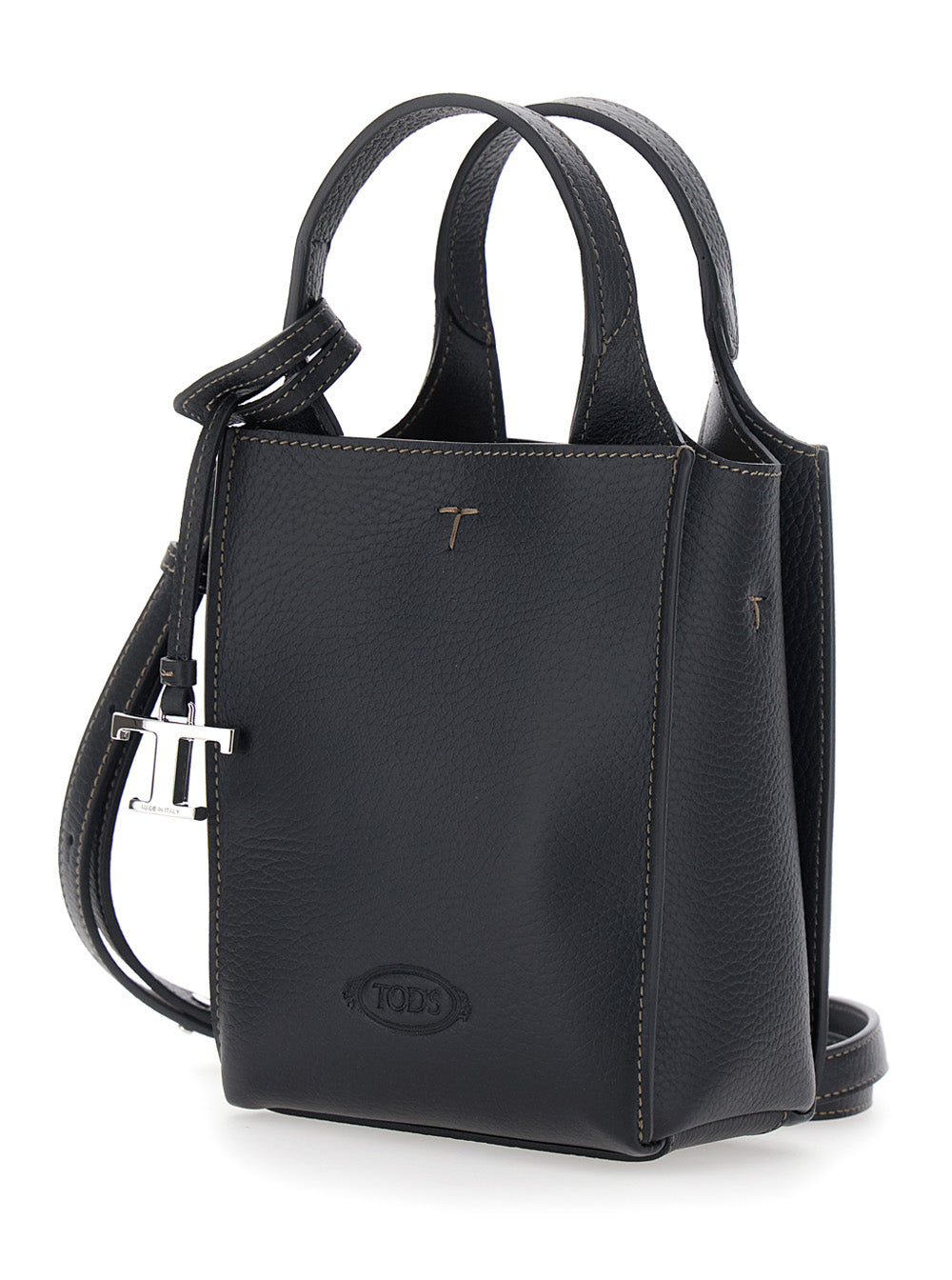 Tod's Women Handbag Apa With Microfiber Details And Logo, Black, Unisex TOD'S
