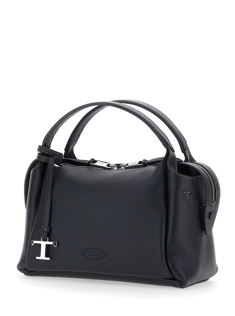 Tod's Women Black Shoulder Bag With T Plaque On The Front And Adjustable And Removable Strap In Leather For Women TOD'S