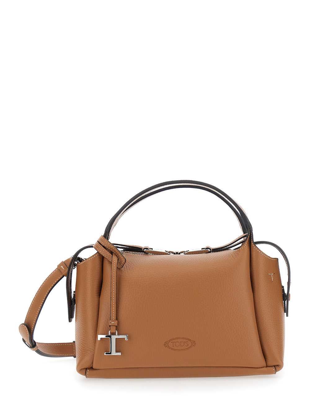 Tod's Women Brown Shoulder Bag With T Plaque On The Front And Adjustable And Removable Strap In Leather For Women TOD'S