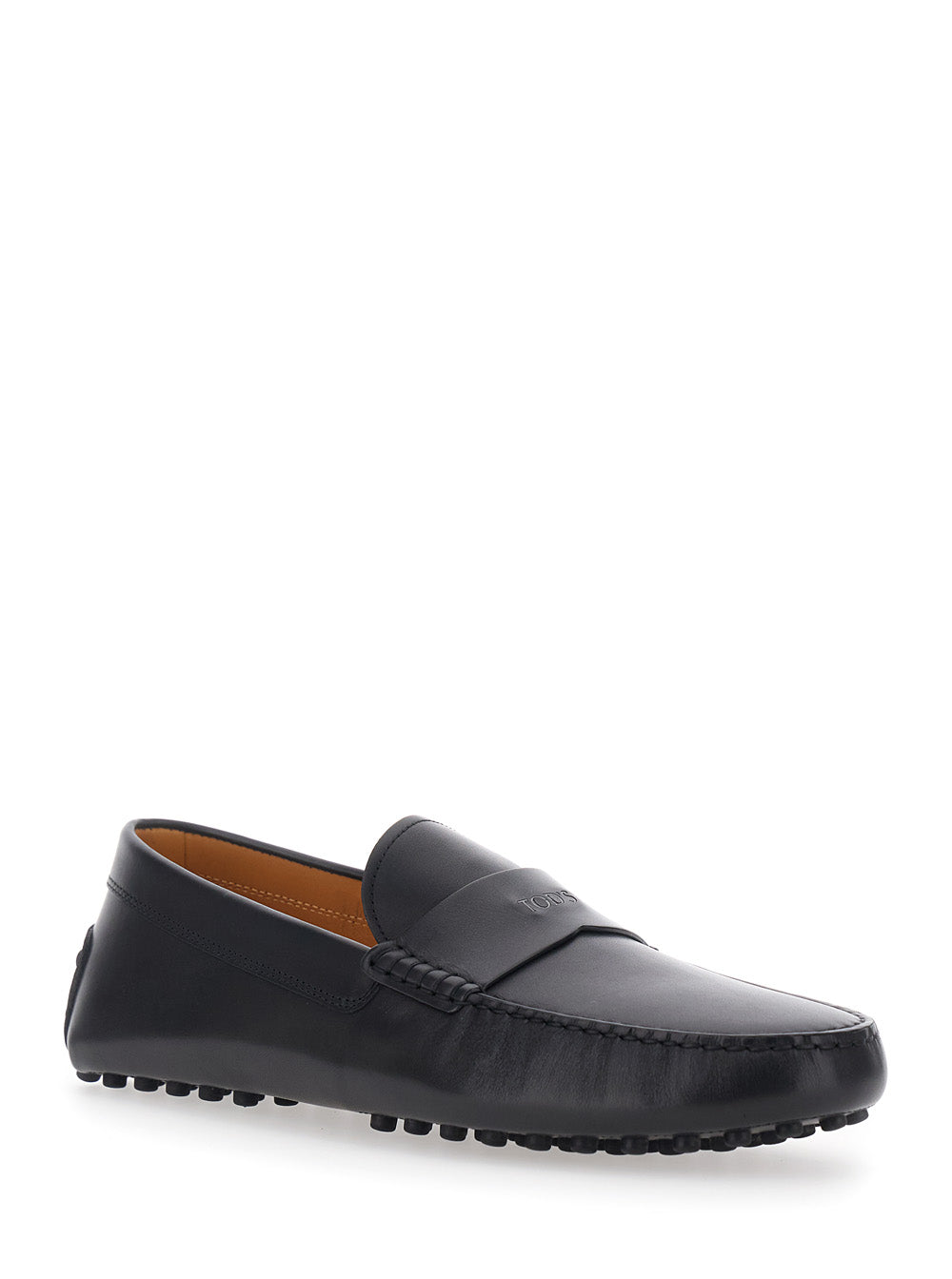 Tod's Men Black Loafers With Rounded Toe And Low Heel In Leather For Men TOD'S