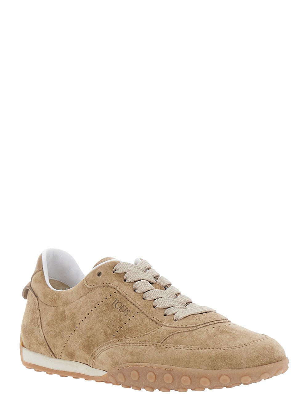 Tod's Women Beige Low Top Sneakers With Logo Lettering On Tongue And Heel In Suede For Women TOD'S