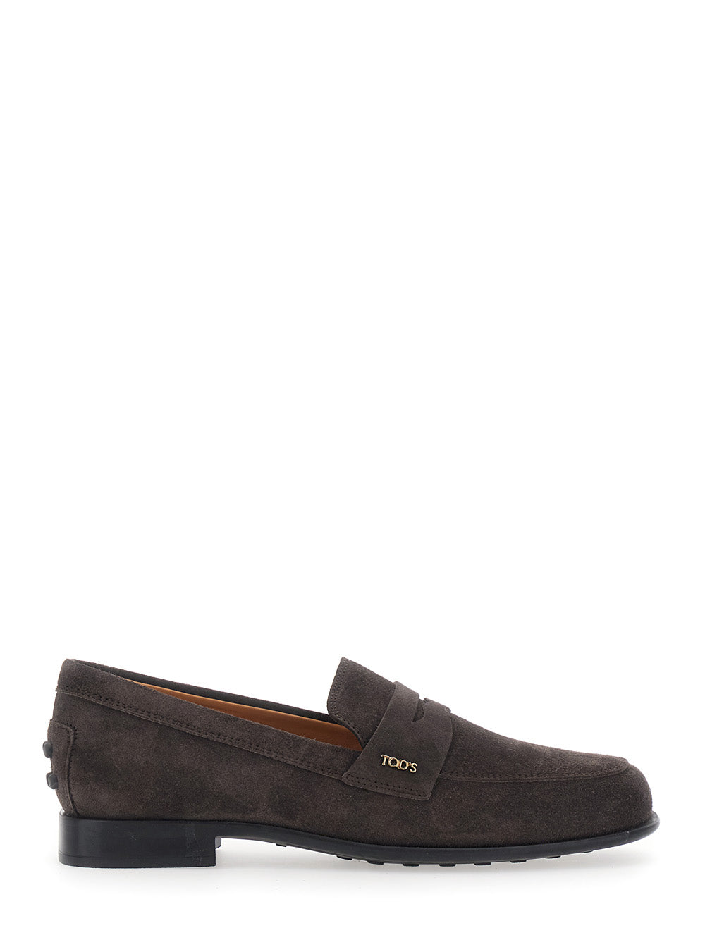 Tod's Women Brown Loafers With Logo Lettering Plate On The Side In Leather For Women TOD'S