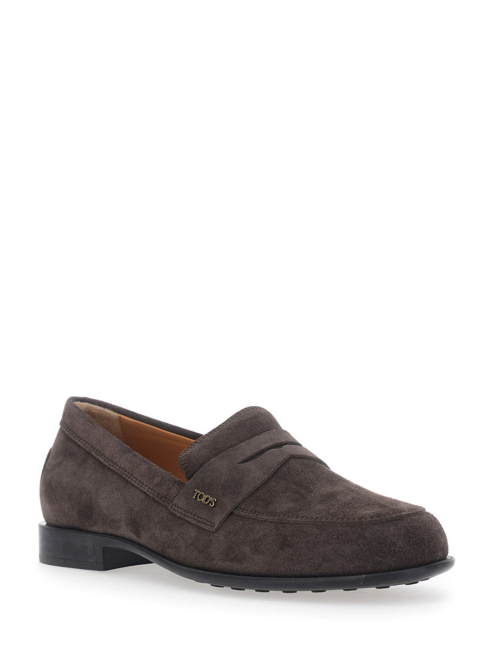 Tod's Women Brown Loafers With Logo Lettering Plate On The Side In Leather For Women TOD'S