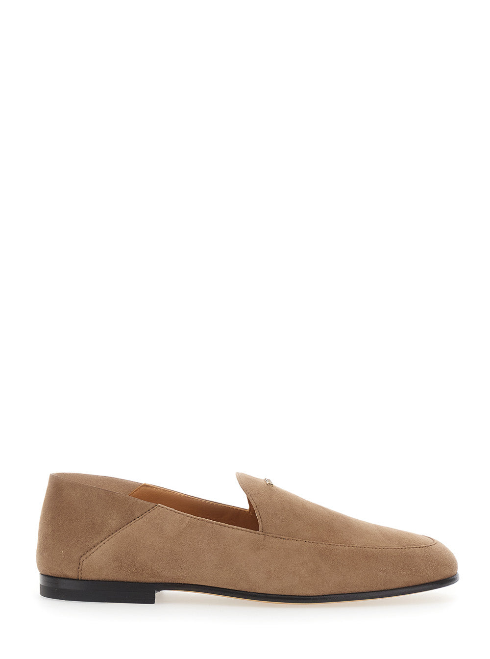 Tod's Women Beige Loafers With Logo Lettering Plate On The Front In Suede For Women TOD'S