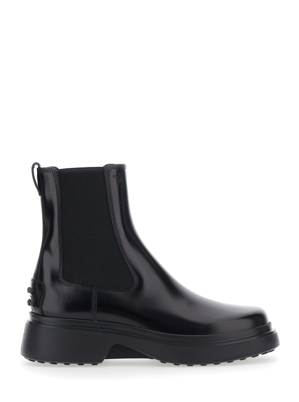 Tod's Women Black Ankle Boots With Elastic Inserts On The Side In Leather Blend For Women TOD'S