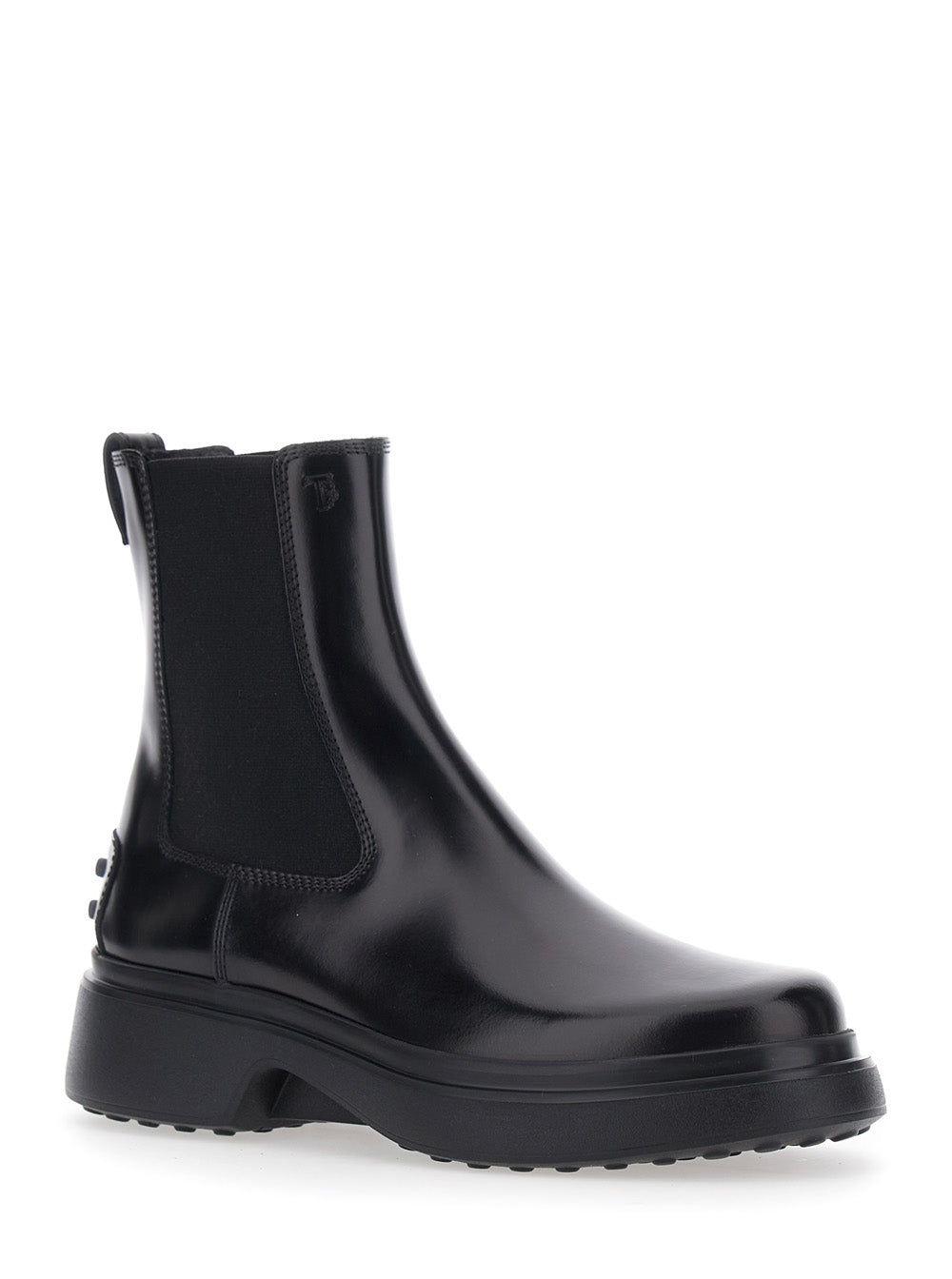 Tod's Women Black Ankle Boots With Elastic Inserts On The Side In Leather Blend For Women TOD'S