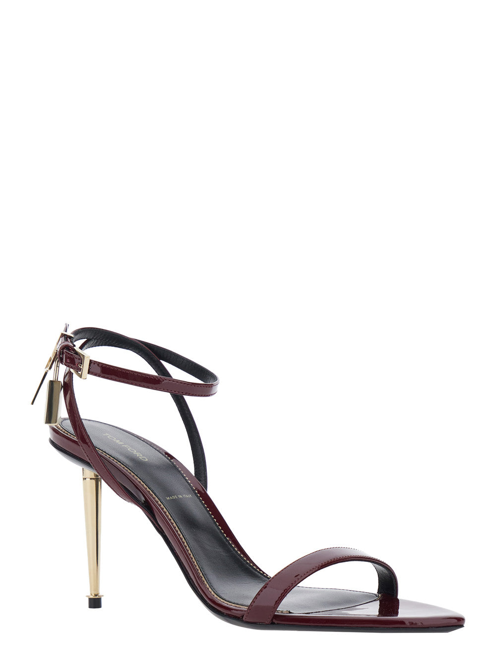 Tom Ford Women Bordeaux Sandals With High Stiletto Heel And Adjustable Ankle Strap Closure In Leather For Women TOM FORD
