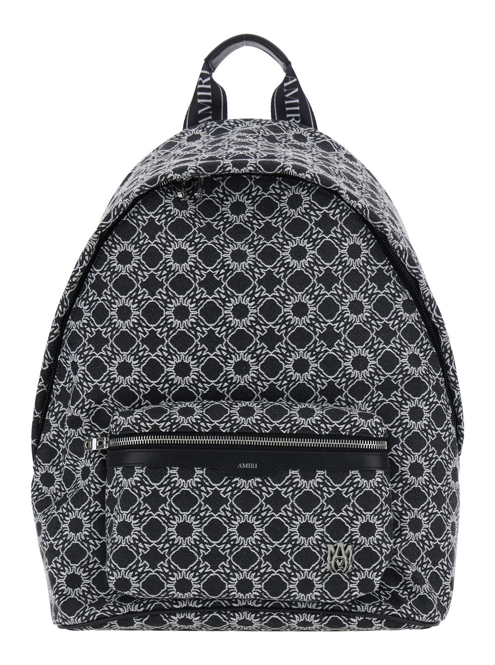 Amiri Men 'Ma Quad' Black Backpack With All-Over Logo Print And Adjustable Straps In Tech Fabric For Men AMIRI