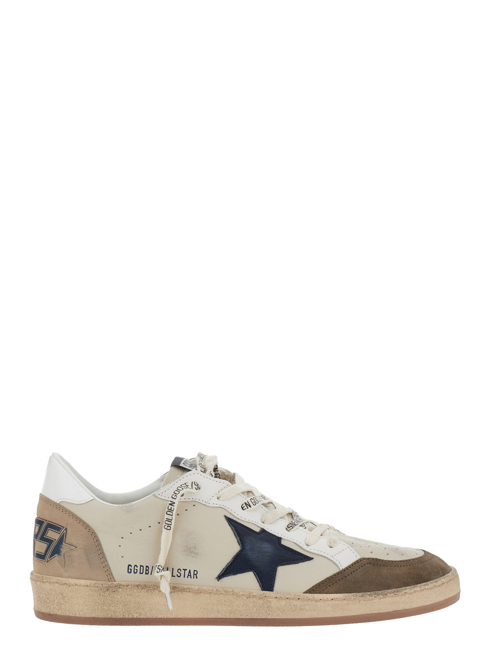 Golden Goose Men Sneakers Ballstar With Goat Leather And Beige Cow Leather Unisex GOLDEN GOOSE