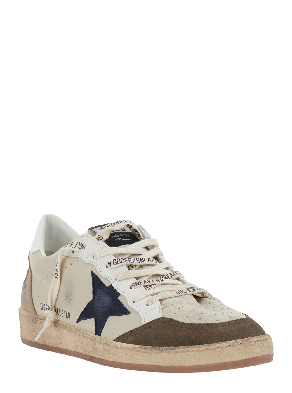 Golden Goose Men Sneakers Ballstar With Goat Leather And Beige Cow Leather Unisex GOLDEN GOOSE